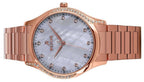 Westar Zing Crystal Accents Rose Gold Tone Stainless Steel White Mother Of Pearl Dial Quartz 00127PPN611 Women's Watch