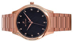 Westar Zing Crystal Accents Rose Gold Tone Stainless Steel Black Mother Of Pearl Dial Quartz 00127PPN613 Women's Watch