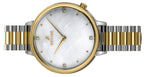Westar Zing Crystal Accents Two Tone Stainless Steel White Mother Of Pearl Dial Quartz 00135CBN111 Women's Watch