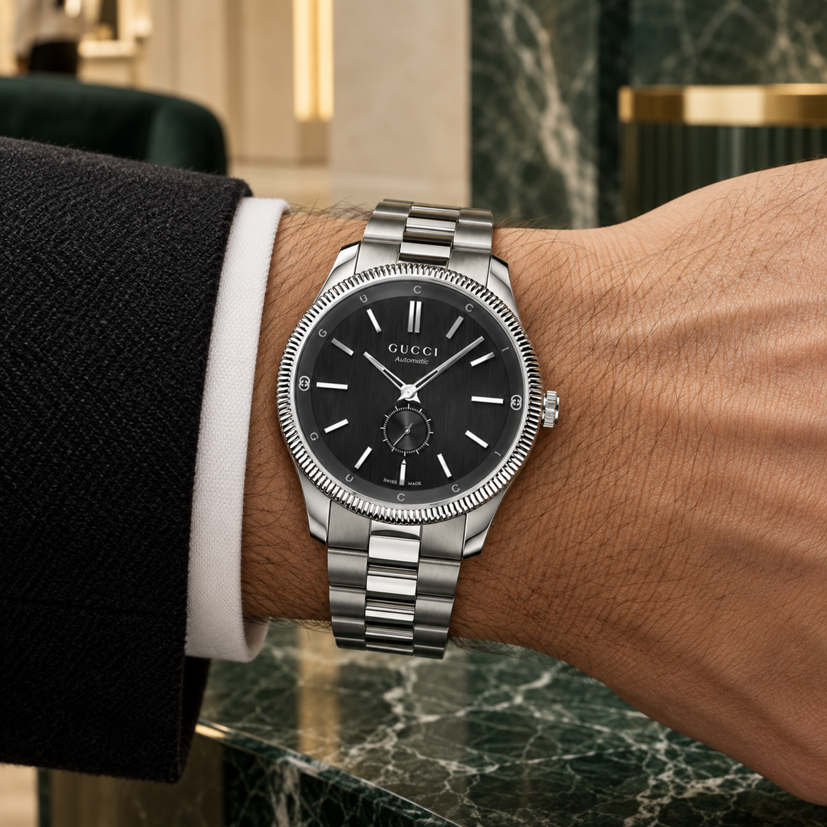 Gucci G-Timeless Automatic 40mm Black Dial Men’s Watch – YA126388