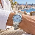 Seiko SUR599P1 Light Blue Dial Quartz 38.9mm Men's Watch - wrist lifestyle