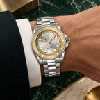 Gucci Dive 40 mm Silver sunburst with gold-tone accents Watch – YA136357