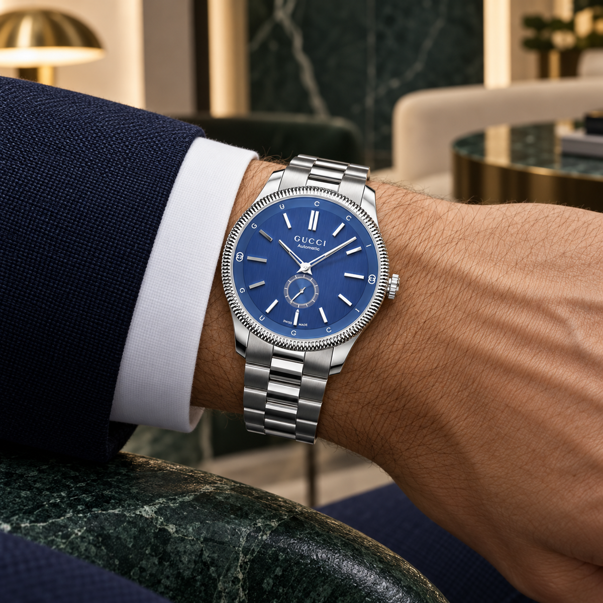 Gucci G-Timeless Automatic 40mm Blue Dial Men’s Watch – YA126389