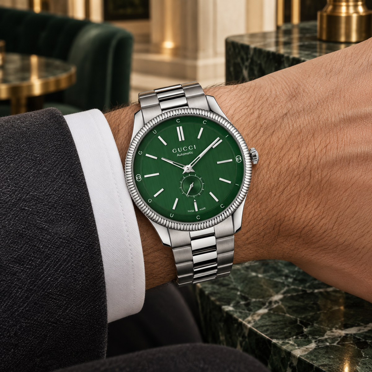 Gucci G-Timeless Automatic 40mm Green Dial Men’s Watch – YA126397