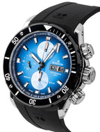 Edox CO-1 Chronograph Rubber Strap Blue Dial Automatic Diver's 01128-3NOCA-BUIDN 500M Men's Watch