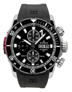 Edox CO-1 Chronograph Kautschukarmband Schwarzes Zifferblatt Automatik Taucheruhr 01128-3NRCA-NN 500M Herrenuhr