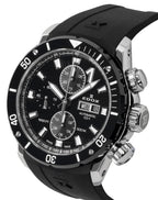 Edox CO-1 Chronograph Kautschukarmband Schwarzes Zifferblatt Automatik Taucheruhr 01128-3NRCA-NN 500M Herrenuhr