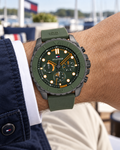 Tommy Hilfiger Morgan Men's Multifunction Watch – Green Silicone Strap, 48mm – 1710688 – On-wrist hero