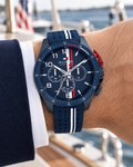 Tommy Hilfiger Bank 1792169 men's blue chronograph on wrist
