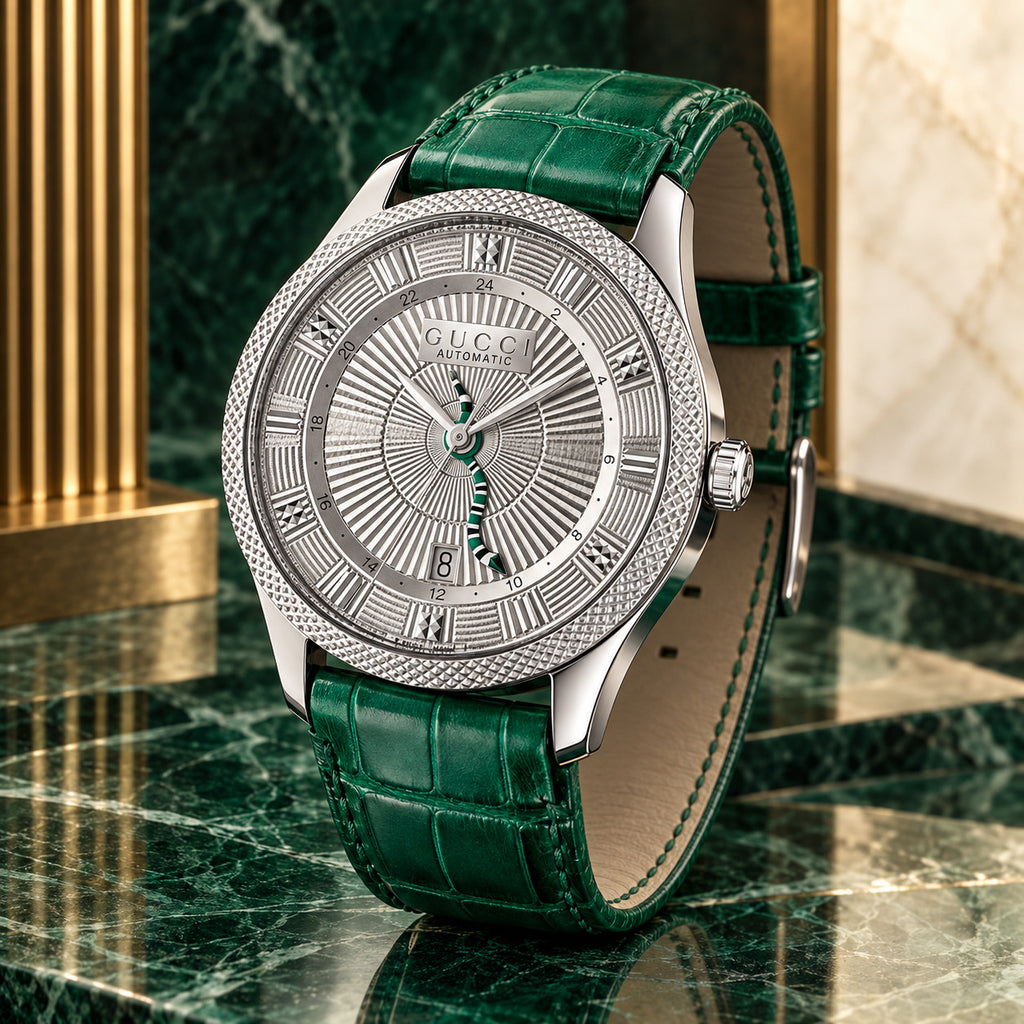 Gucci Eryx GMT 40 mm Engraved silver Watch – YA126344