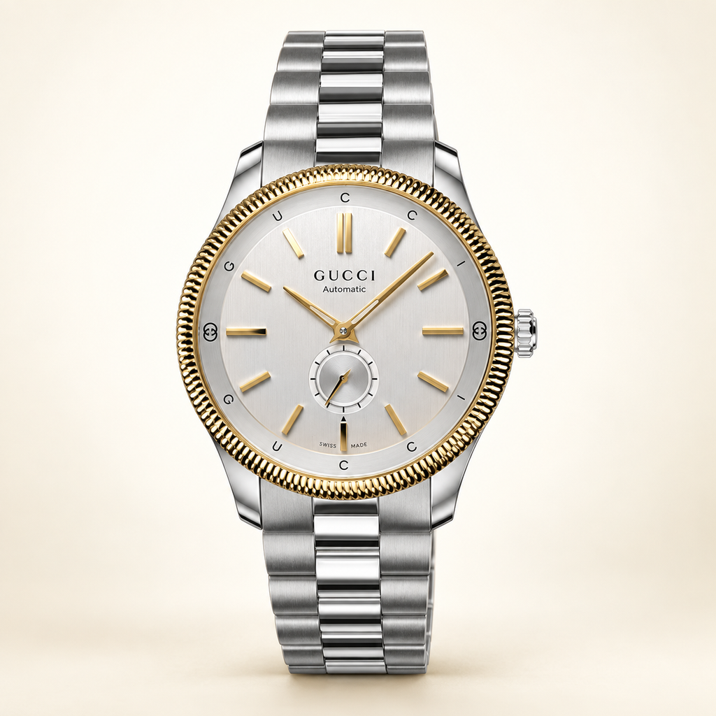 Gucci G-Timeless Automatic 40mm Two-Tone Silver Dial Men’s Watch – YA126390