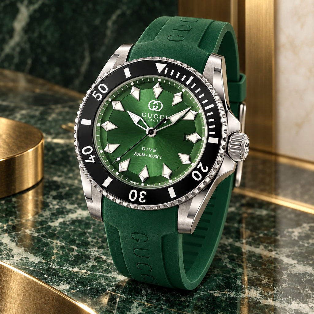 Gucci Dive 40 mm Green sunburst Watch – YA136360