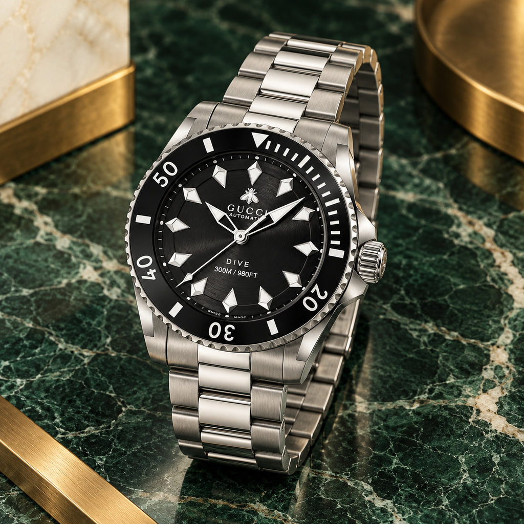 Gucci Dive 40 mm Black sunburst Watch – YA136353