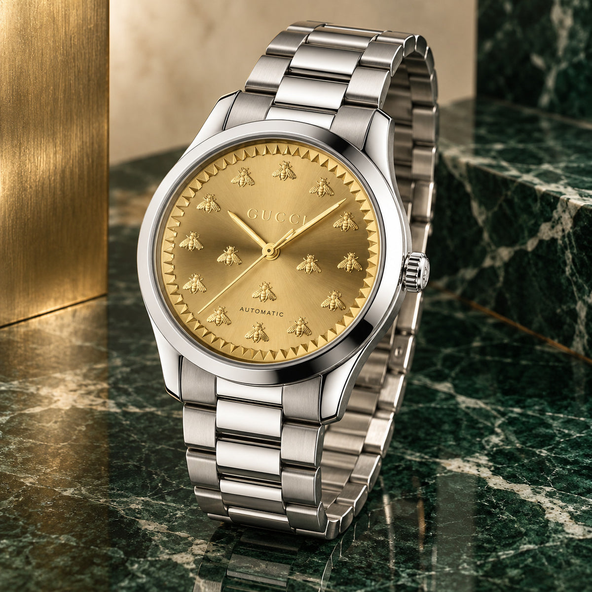 Gucci G-Timeless Multi-Bee 38 mm Champagne-gold with bee motifs Watch – YA1264191