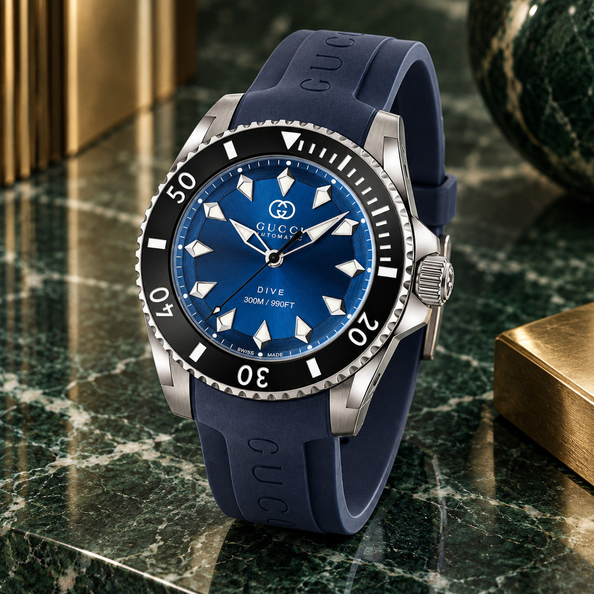 Gucci Dive 40 mm Blue sunburst Watch – YA136359
