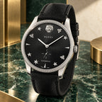 Gucci G-Timeless Small Seconds 40 mm Black guilloche with feline, bee and star motifs Watch – YA126365