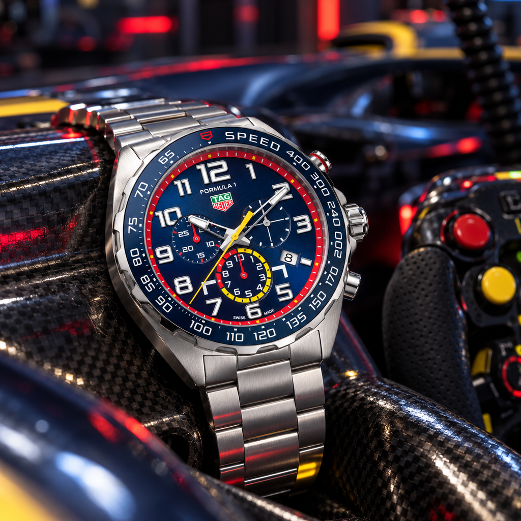 TAG Heuer Formula 1 CAZ101AL.BA0842 racing cockpit macro