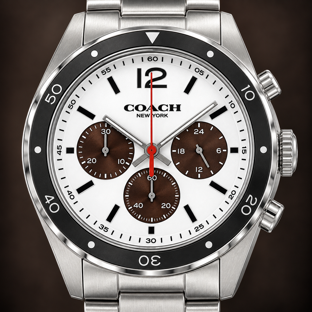 Coach Sullivan Sport men's chronograph 14602033 dial macro