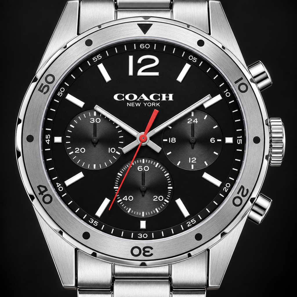Coach Sullivan Sport men's chronograph 14602034 dial macro