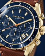 Coach Preston men's chronograph 14602513 dial macro