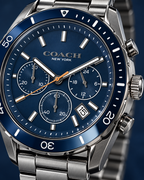 Coach Preston men's chronograph 14602516 dial macro