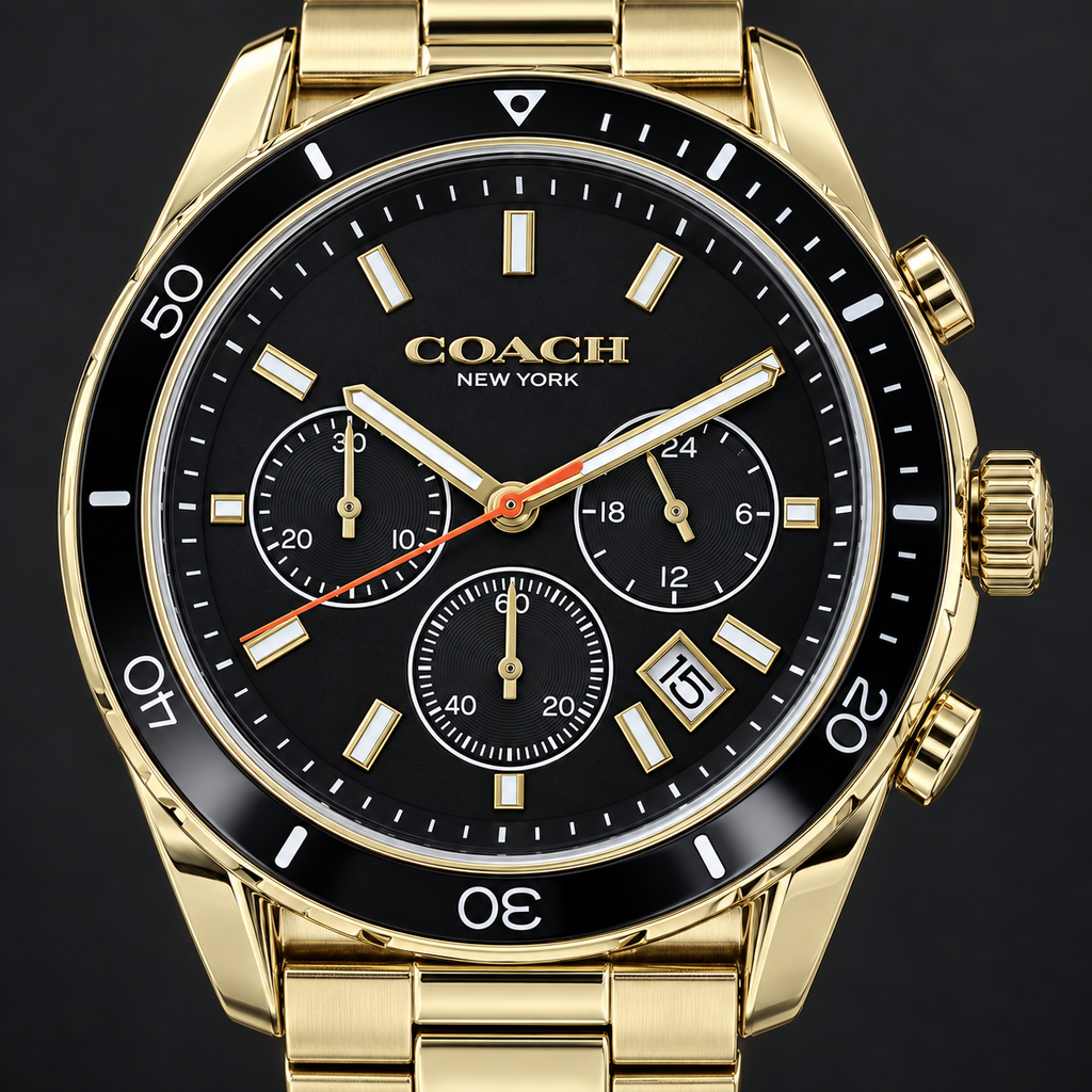 Coach Preston men's chronograph 14602517 dial macro