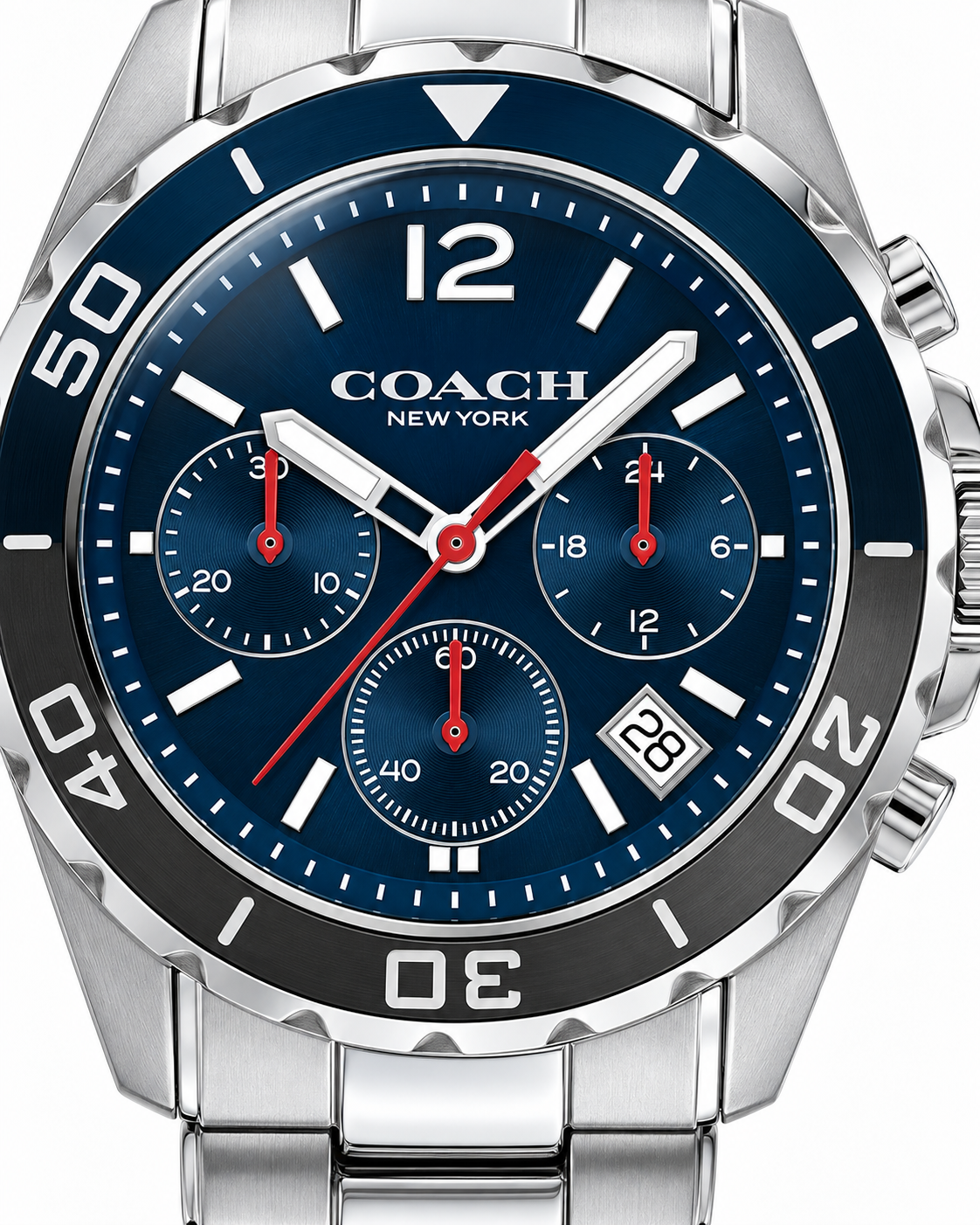 Coach Kent 14602555 navy chronograph dial macro