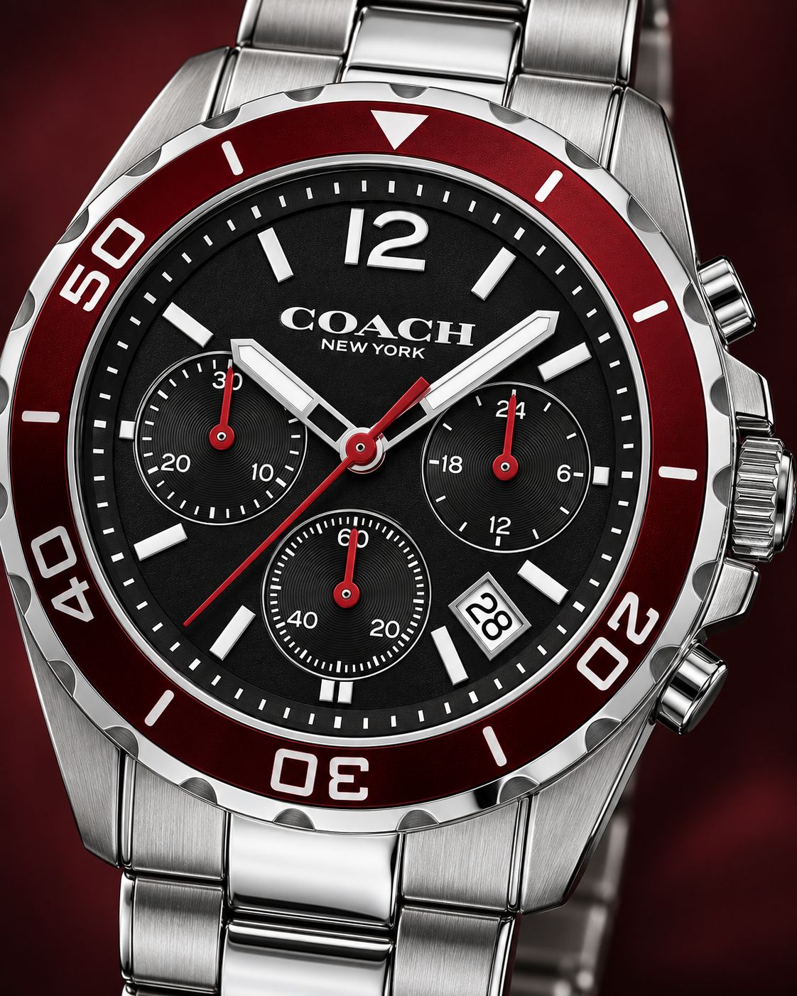 Coach Kent 14602556 black chronograph dial macro