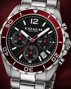Coach Kent 14602556 black chronograph dial macro