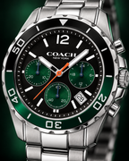 Coach Kent 14602557 green subdial chronograph macro