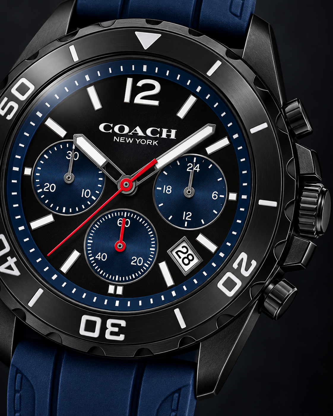 Coach Kent men's chronograph 14602566 dial macro