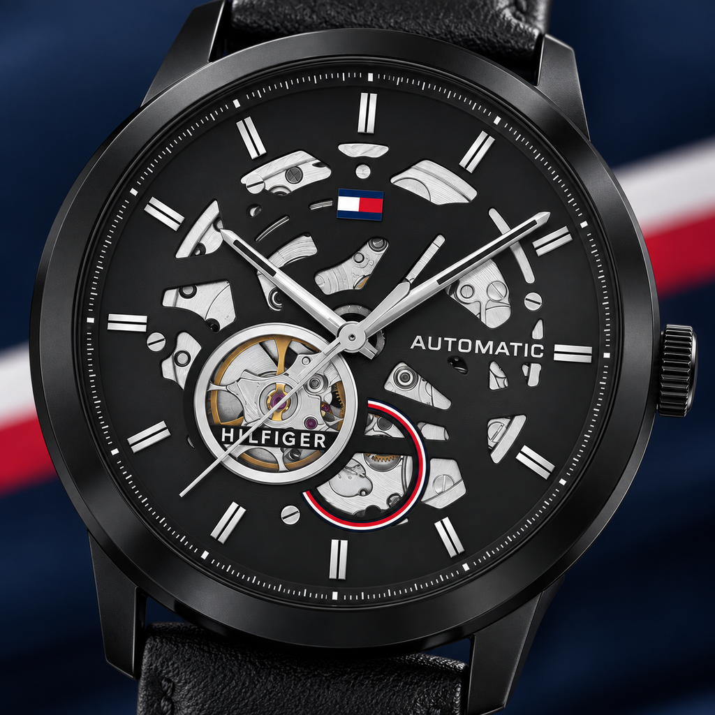 Tommy Hilfiger Henry Automatic 1710659 dial macro