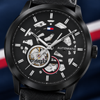 Tommy Hilfiger Henry Automatic 1710659 dial macro