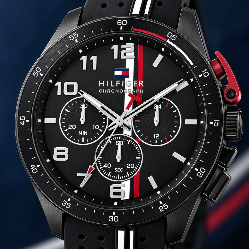 Tommy Hilfiger Bank Chronograph 1792168 dial macro