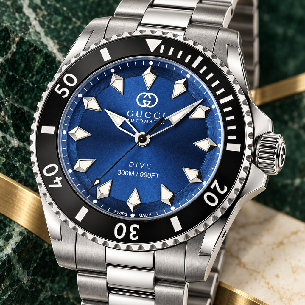 Gucci Dive 40 mm Blue sunburst Watch – YA136362