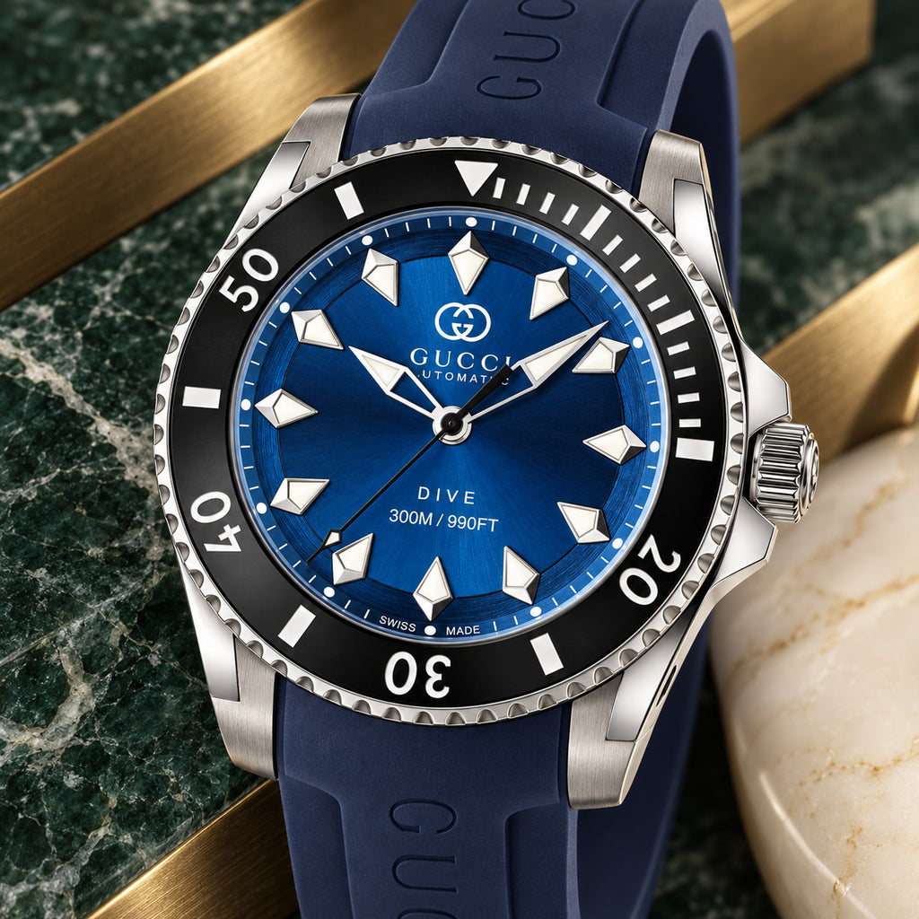 Gucci Dive 40 mm Blue sunburst Watch – YA136359