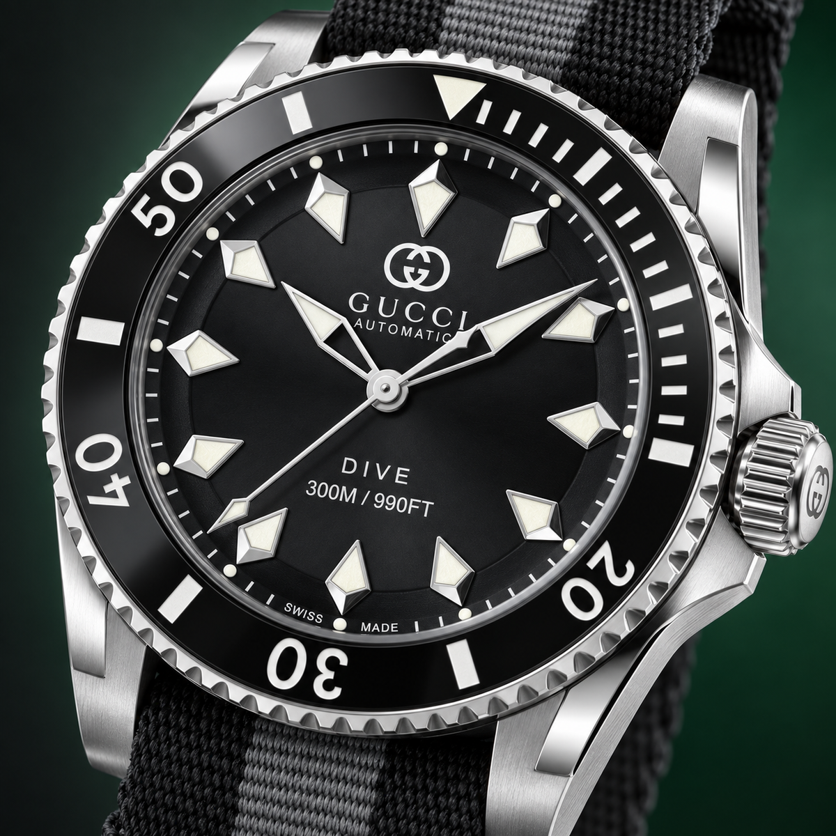 Gucci Dive Automatic 40mm Black Nylon Men’s Watch – YA136365