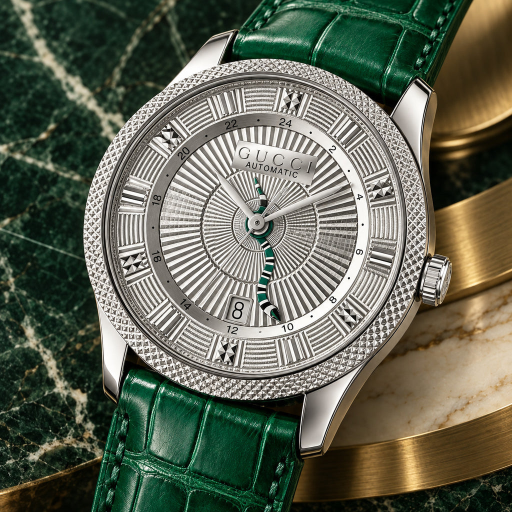 Gucci Eryx GMT 40 mm Engraved silver Watch – YA126344