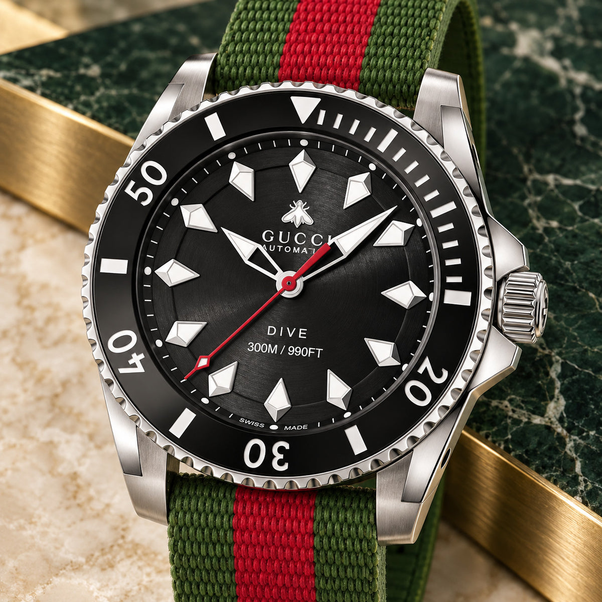 Gucci Dive 40 mm Black Watch – YA136349