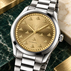 Gucci G-Timeless Multi-Bee 38 mm Champagne-gold with bee motifs Watch – YA1264191