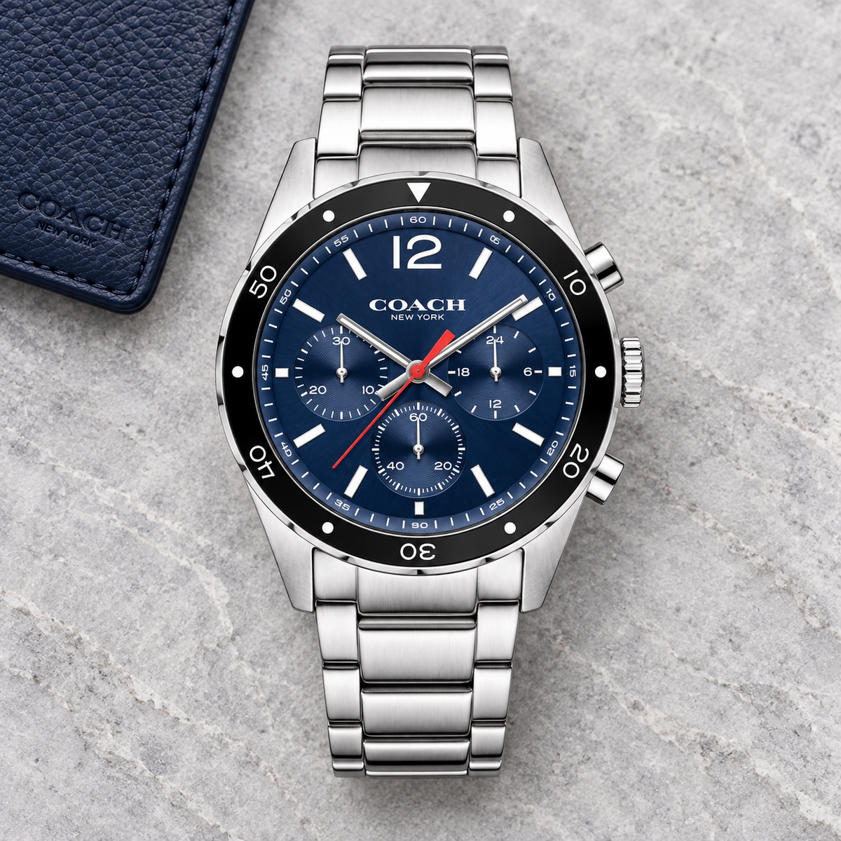 Coach Sullivan Sport men's chronograph 14602032 luxury flat lay