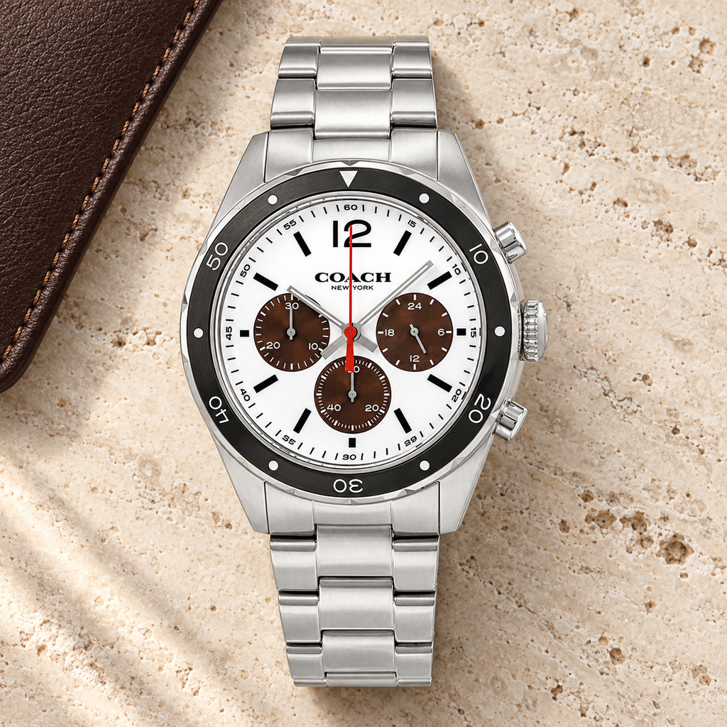 Coach Sullivan Sport men's chronograph 14602033 luxury flat lay