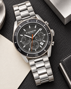 Coach Preston men's chronograph 14602515 luxury flat lay
