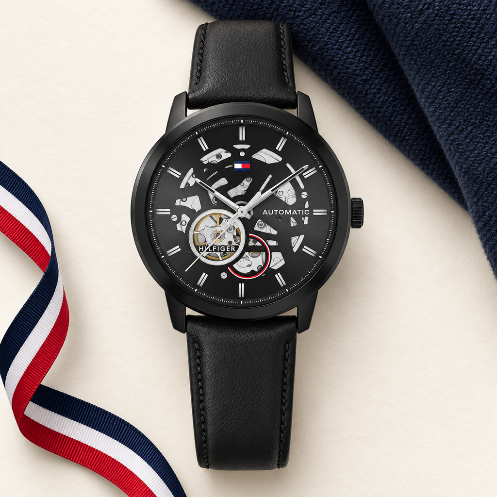 Tommy Hilfiger Henry Automatic 1710659 luxury flatlay
