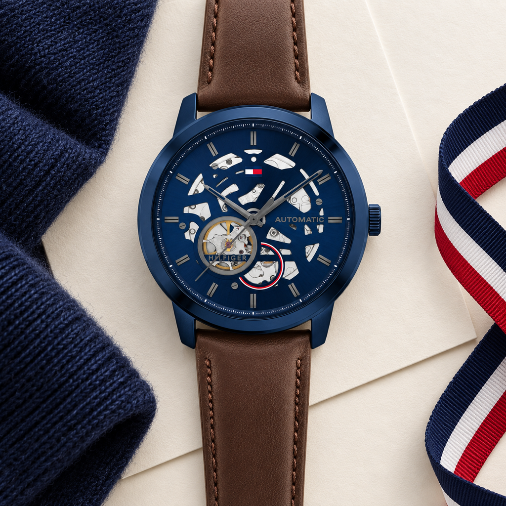 Tommy Hilfiger Henry Automatic 1710660 luxury flatlay