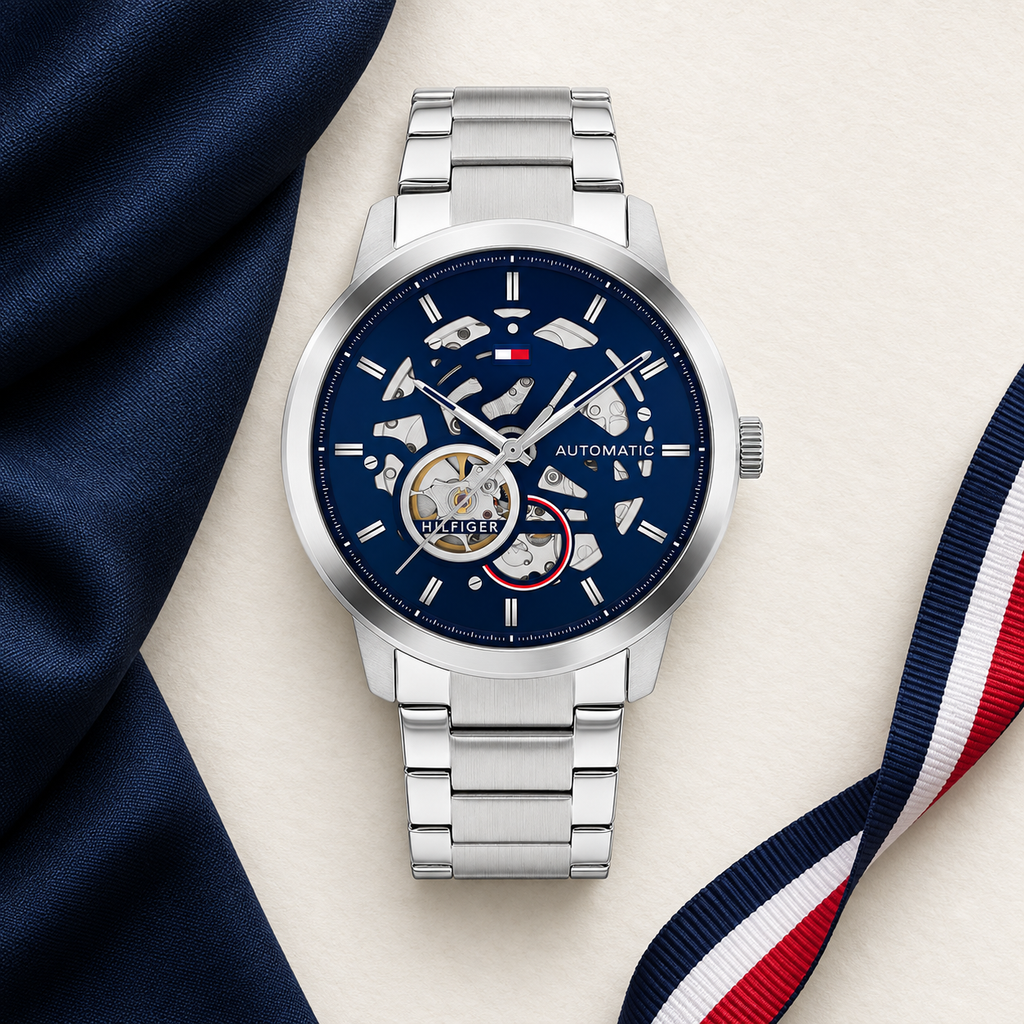 Tommy Hilfiger Henry Automatic 1710661 luxury flatlay