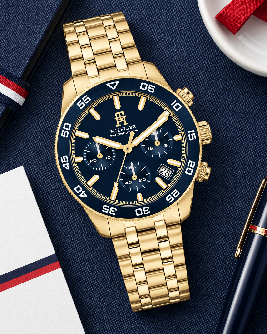 Tommy Hilfiger TH85 Chrono 1792158 luxury flatlay