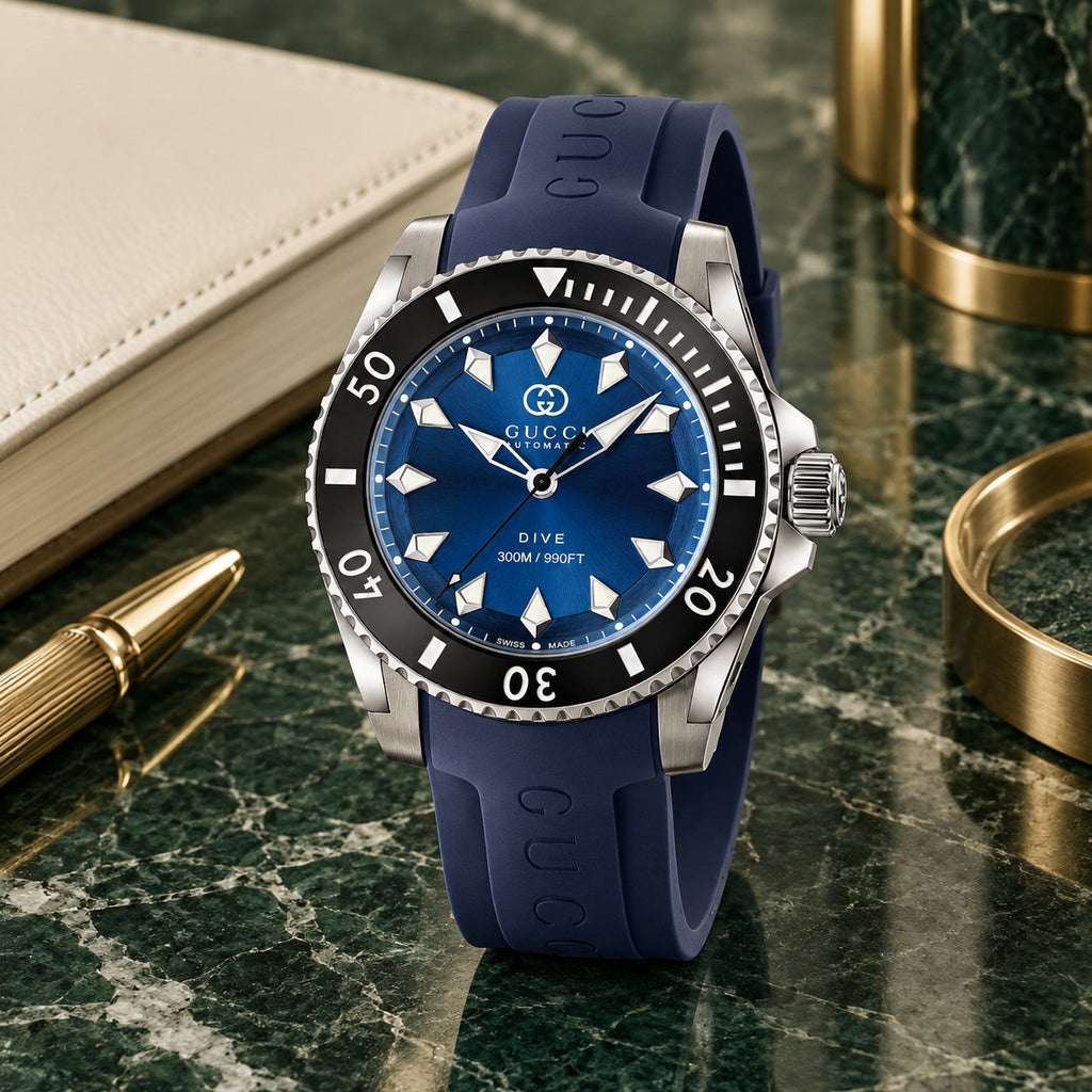 Gucci Dive 40 mm Blue sunburst Watch – YA136359