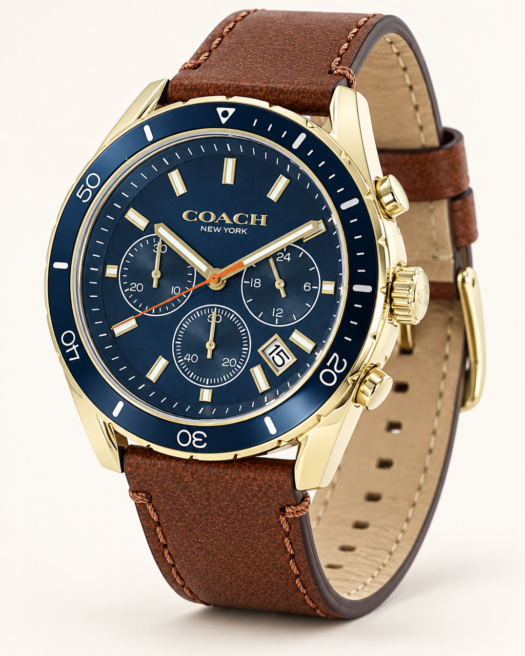 Coach Preston men's chronograph 14602513 three-quarter profile