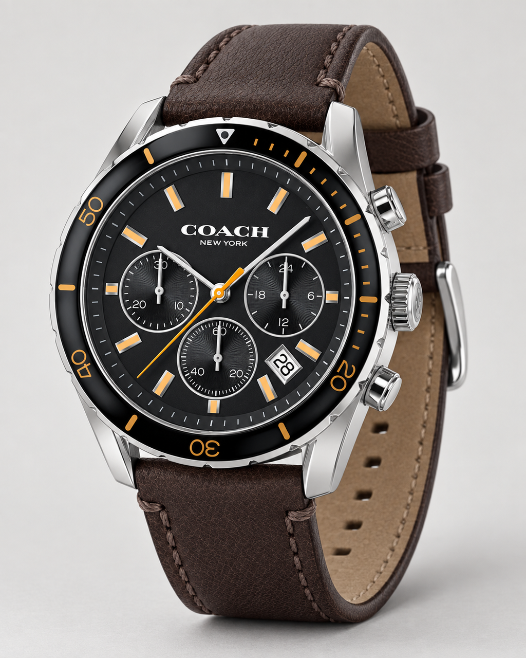 Coach Preston men's chronograph 14602514 three-quarter profile